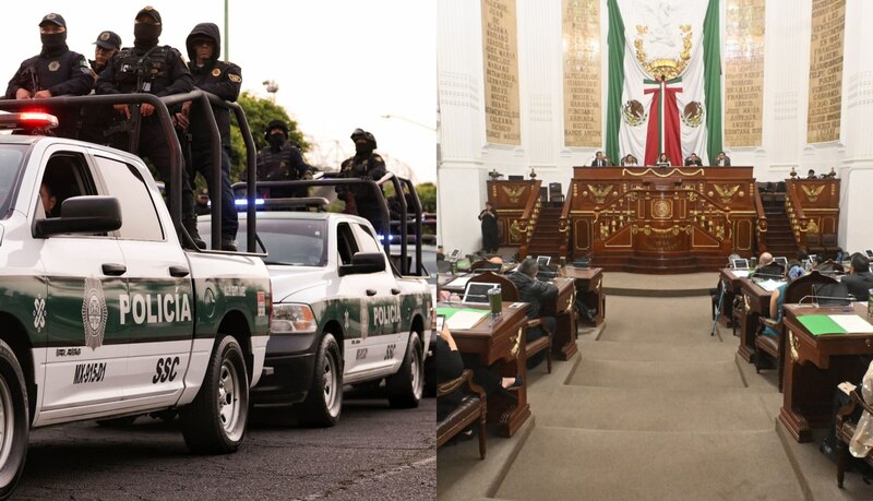 Title: La policía rodea el Congreso de la Ciudad de México