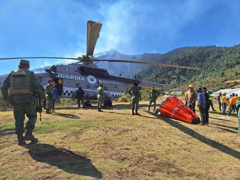 Rescate aéreo de la Guardia Nacional en México