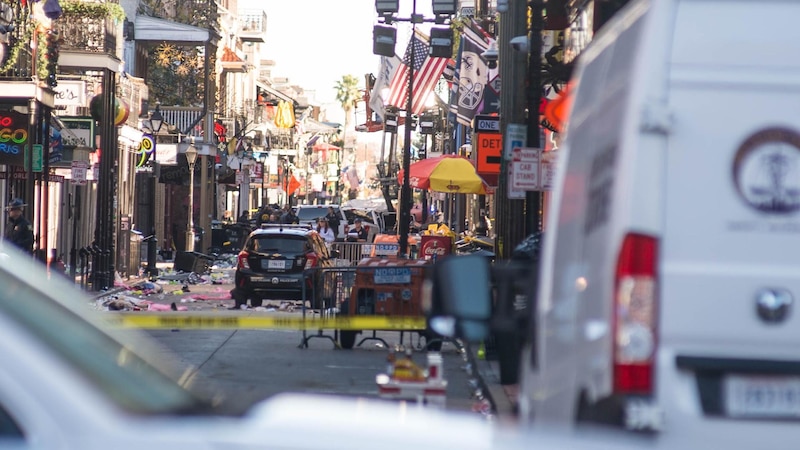 Barrio Francés en Nueva Orleans, lugar del atropellamiento masivo ocurrido el 1 de enero