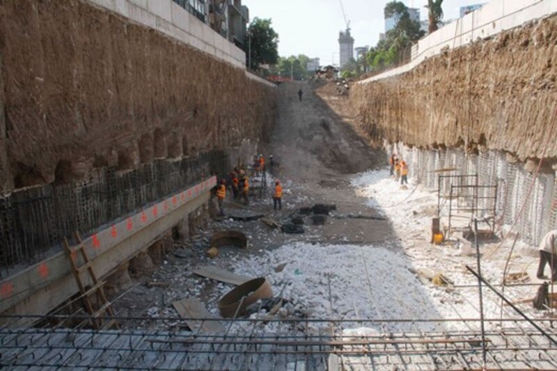 Construcción de túnel urbano