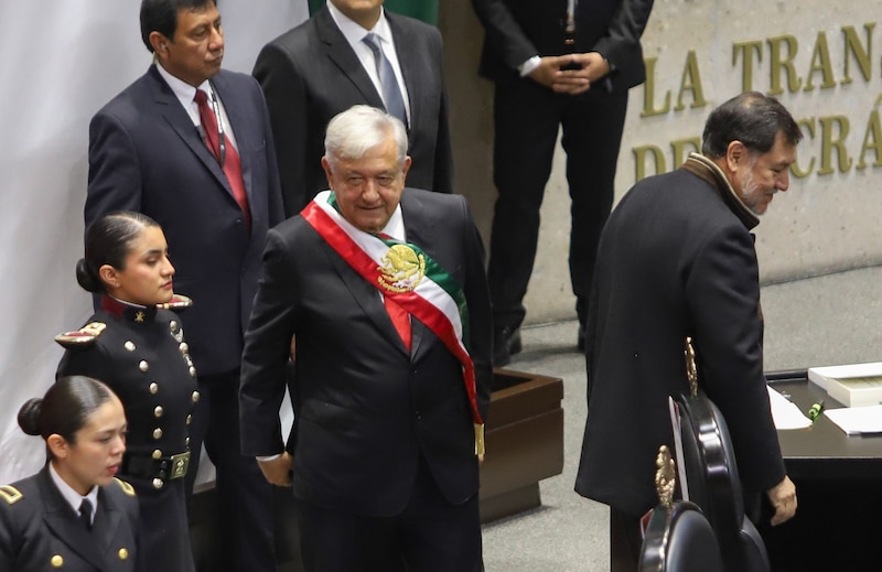 El presidente Andrés Manuel López Obrador durante su toma de posesión.