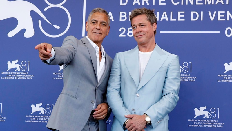 George Clooney y Brad Pitt juntos en el Festival de Cine de Venecia