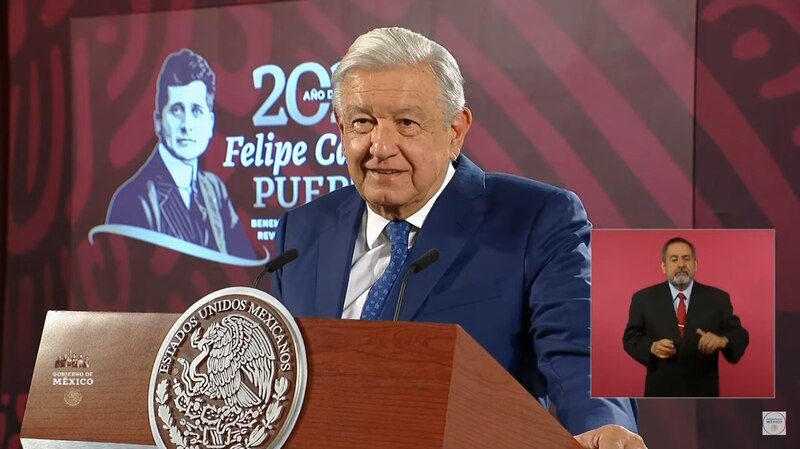 El presidente Andrés Manuel López Obrador durante su discurso en el 2021.