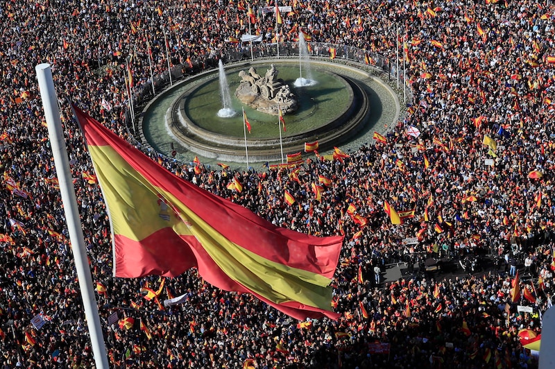 Protesta en la Plaza de Colón