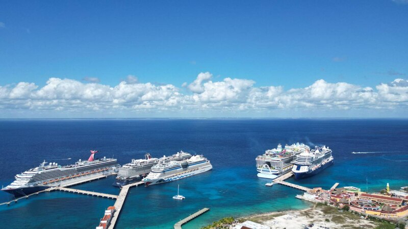 Cruceros en el puerto de Cozumel