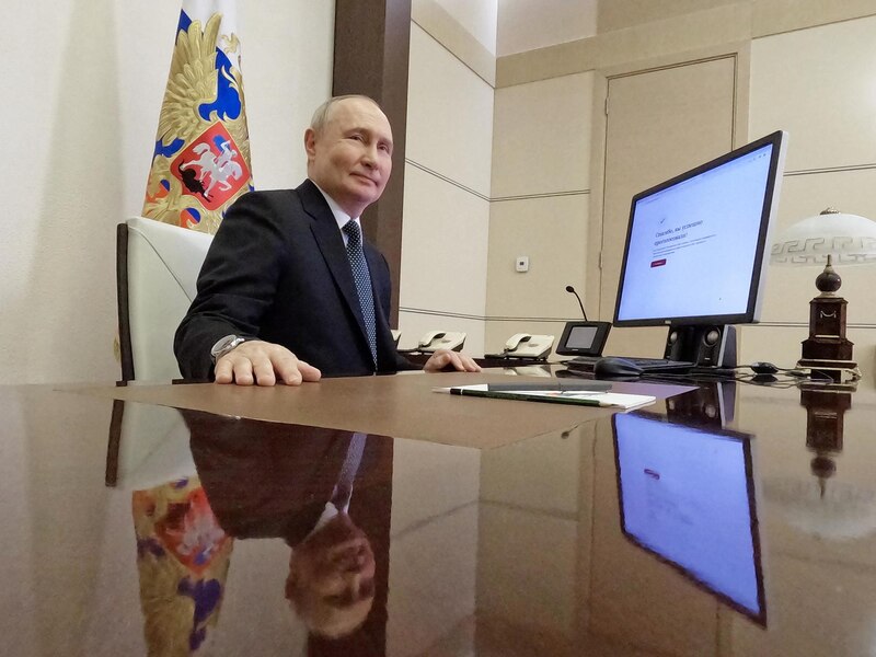 El presidente ruso, Vladímir Putin, durante una videoconferencia