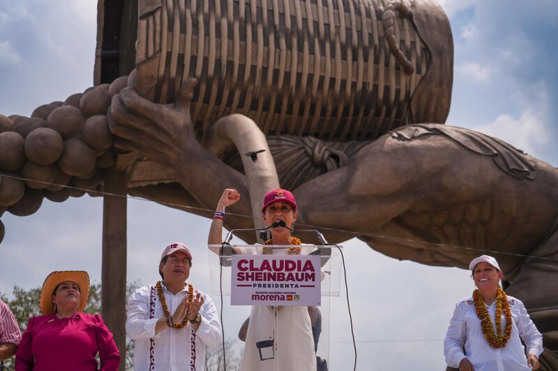 Claudia Sheinbaum, candidata de Morena a la presidencia de México, en un mitin de campaña.