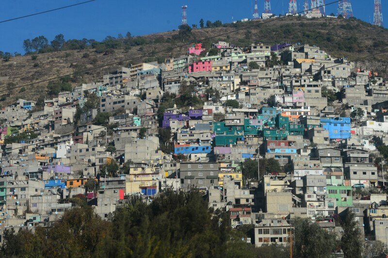 Vista de una favela en la Ciudad de México