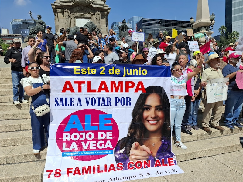 Multitudinaria manifestación en apoyo a la candidata de Morena a la alcaldía Cuauhtémoc, Berenice Hernández.