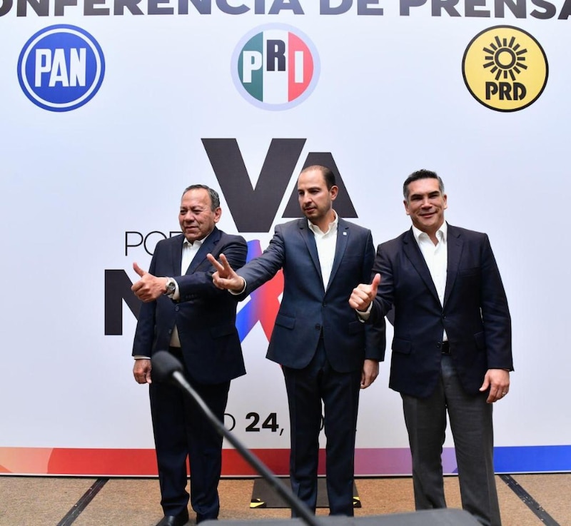 Conferencia de prensa del PAN, PRI y PRD