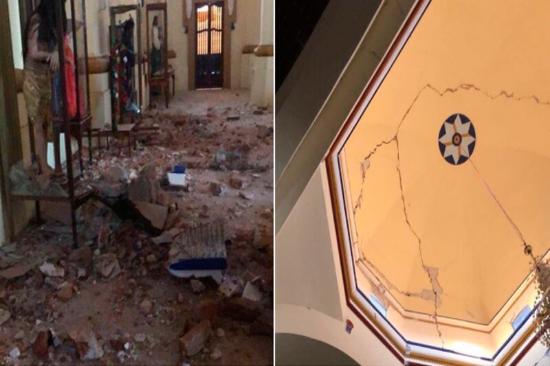 Daños en la iglesia de San Francisco tras el terremoto de Lorca