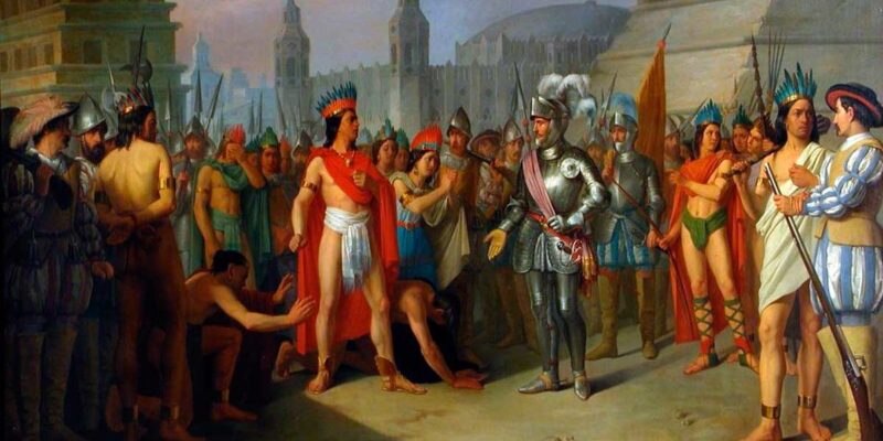 Hernán Cortés y Moctezuma II