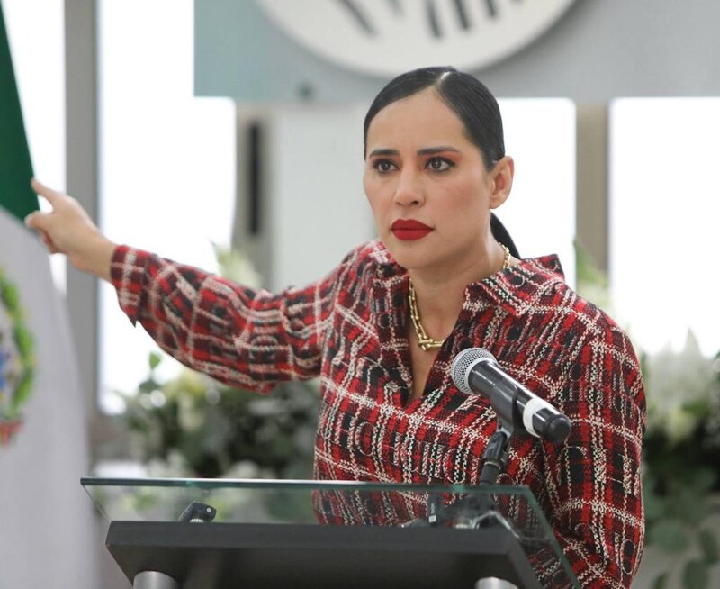La Secretaria de Cultura, Alejandra Frausto, durante una conferencia de prensa