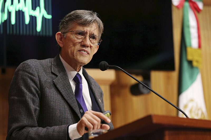 El Dr. Hugo López-Gatell, subsecretario de Prevención y Promoción de la Salud, durante una conferencia de prensa sobre la pandemia de COVID-19 en México.
