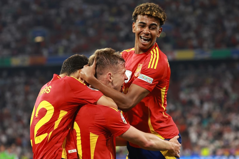 La selección española celebra su victoria en la Eurocopa 2020