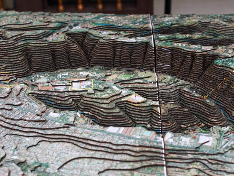Mapa en relieve de la ciudad de Medellín