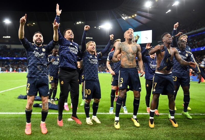 El Real Madrid celebra su victoria en la Liga de Campeones
