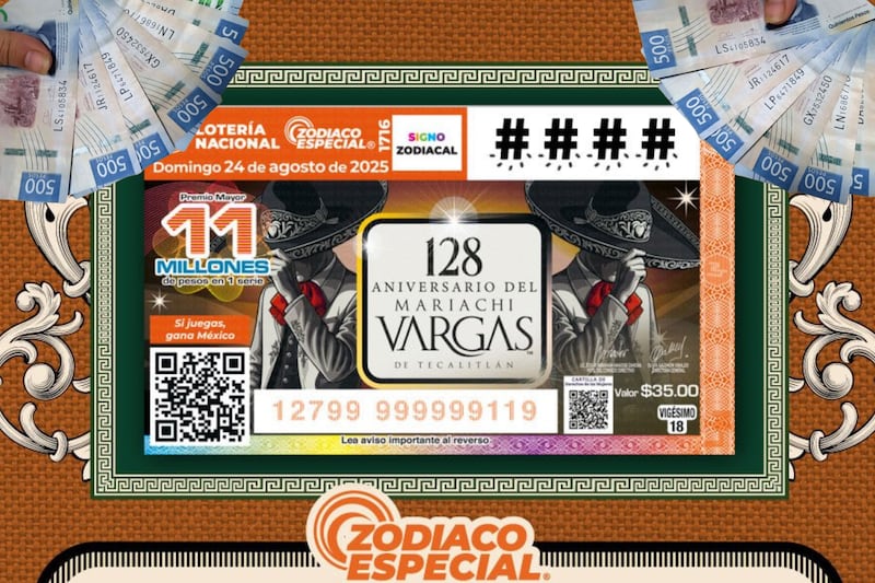 Billete conmemorativo del Sorteo Zodiaco Especial 1716
