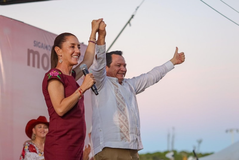 AMLO y Delfina Gómez celebran triunfo en Edomex