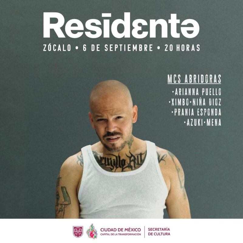 Cartel oficial del concierto de Residente en la CDMX