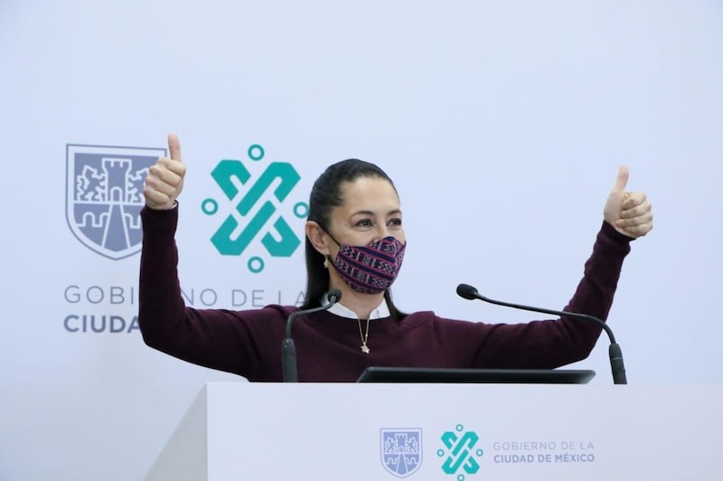 La Jefa de Gobierno de la Ciudad de México, Claudia Sheinbaum, durante una conferencia de prensa.
