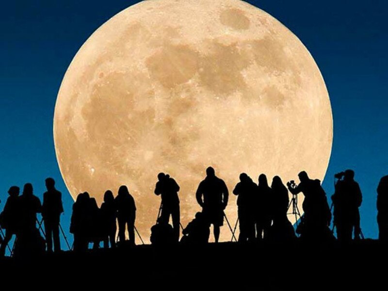 Observando la luna llena