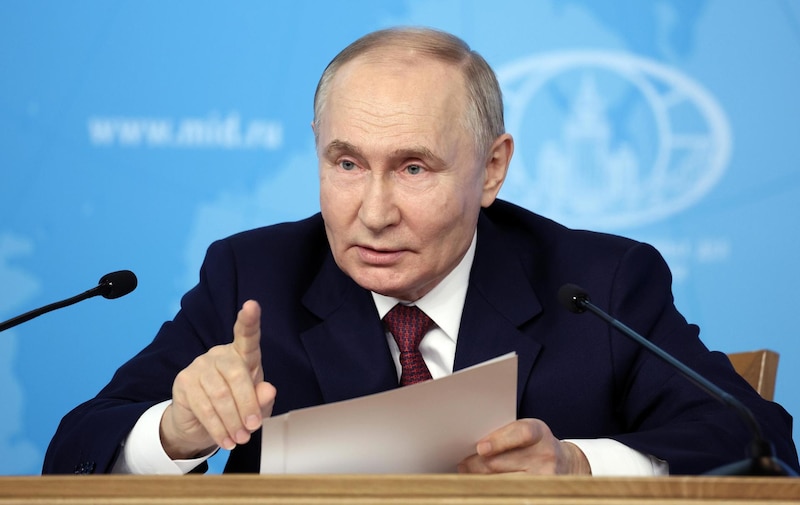 El presidente ruso, Vladimir Putin, da un discurso.