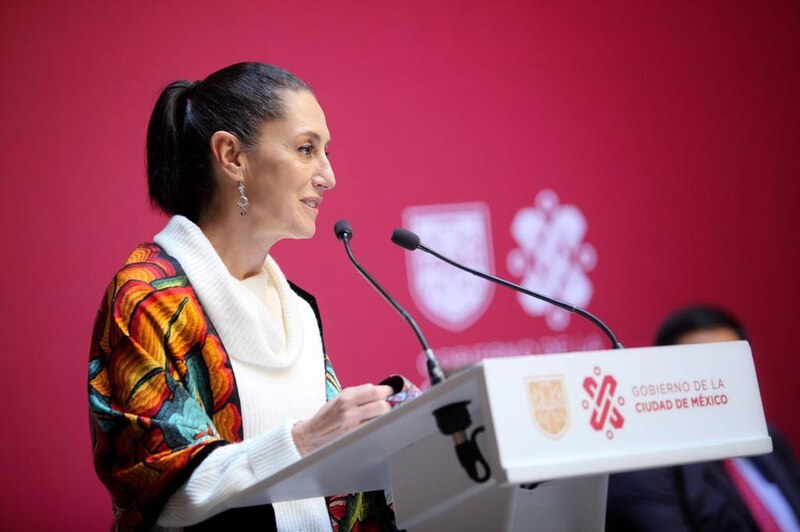 La Jefa de Gobierno de la Ciudad de México, Claudia Sheinbaum Pardo, durante una conferencia de prensa.