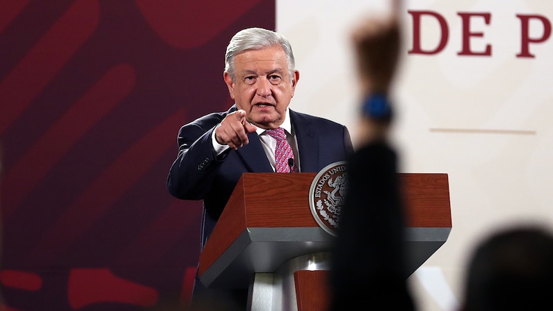 El presidente Andrés Manuel López Obrador durante una conferencia de prensa.