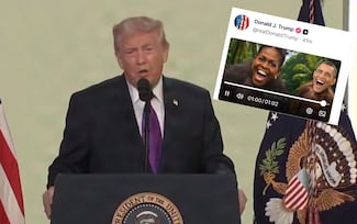 Trump comparte video racista sobre los Obama en Truth Social