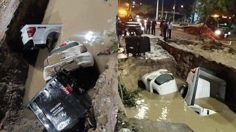 Inundaciones en Caracas dejan varios vehículos atrapados