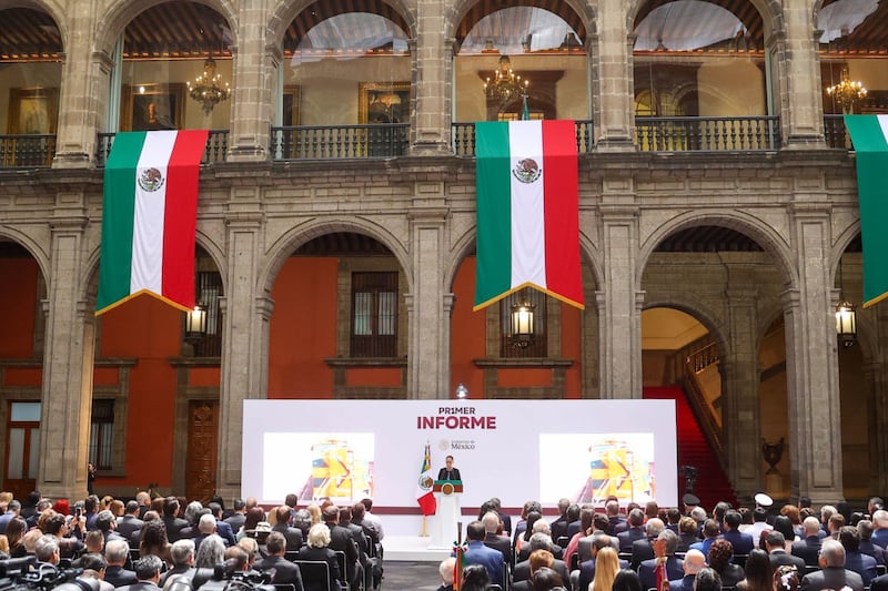 Claudia Sheinbaum Pardo, Presidenta de México, presentó su Primer Informe de Gobierno en Palacio Nacional.