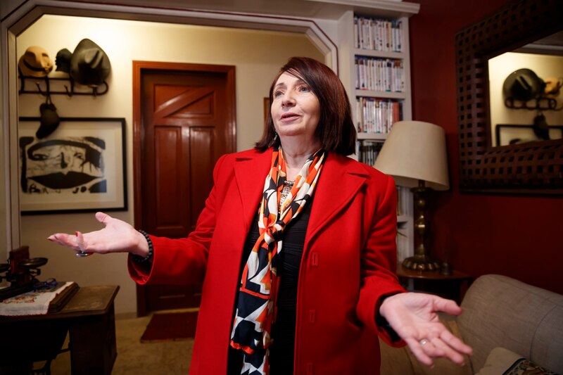 La expresidenta Cristina Fernández de Kirchner en su casa.