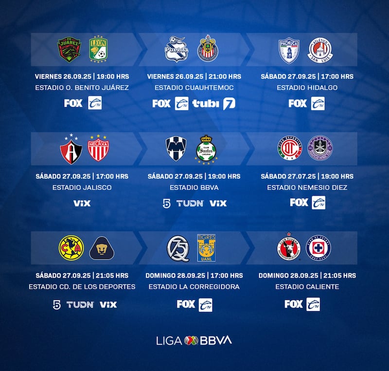 Jornada 11 del Apertura 2025 | Liga MX. América y Pumas se medirán en la cancha del Estadio Ciudad de los Deportes en un partido por el orgullo de la Ciudad de México.