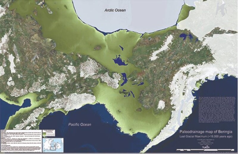 Mapa paleodrenaje de Beringia