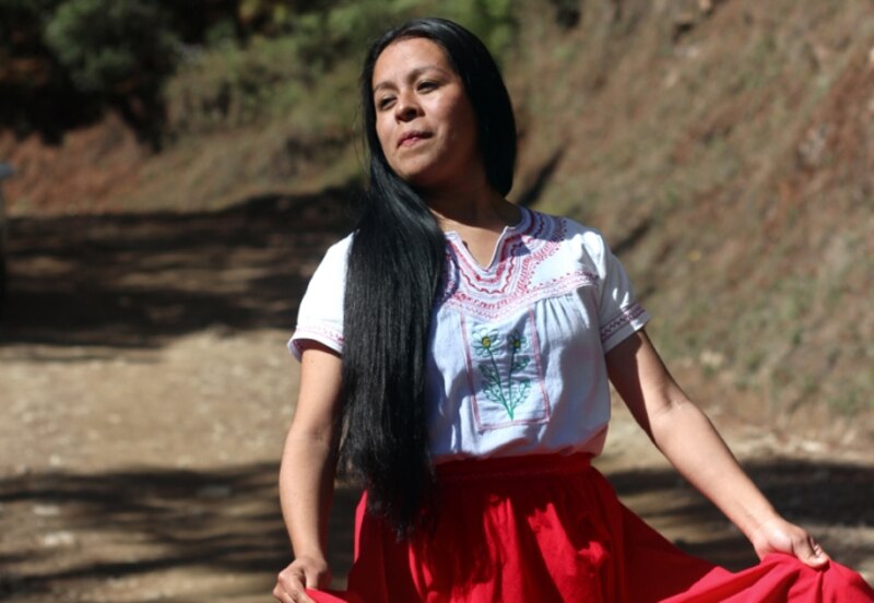 Mujer indígena mexicana en traje tradicional