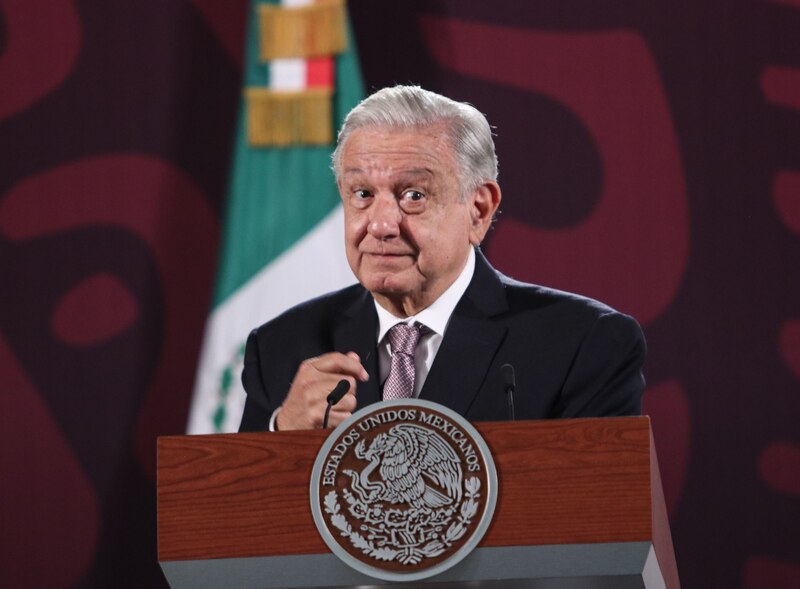 El presidente Andrés Manuel López Obrador durante una conferencia de prensa.