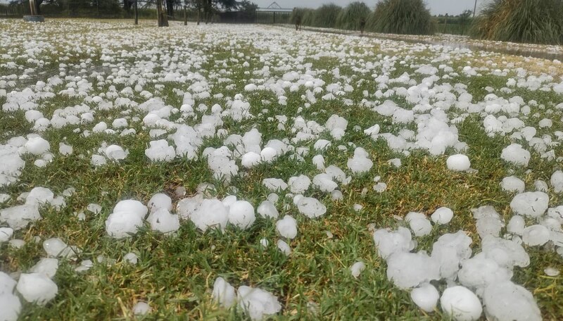 Granizo en el campo