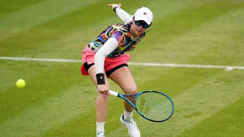 La tenista española Garbiñe Muguruza en acción durante un partido de tenis.