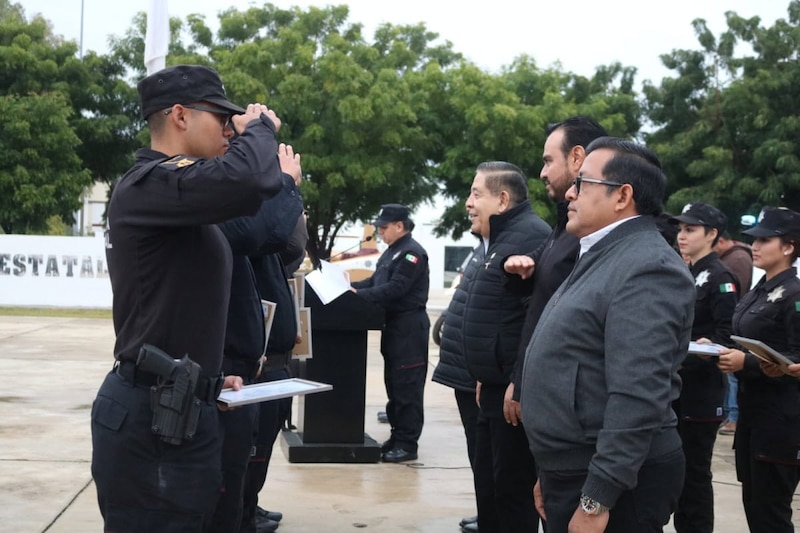 Ceremonia de graduación de 38 elementos de la Guardia Estatal en el Complejo Estatal de Seguridad Pública, Tamaulipas