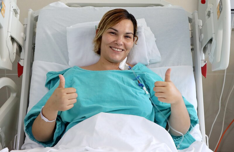 Mujer en el hospital