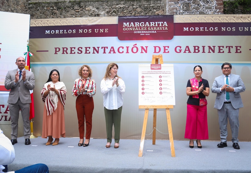 Presentación del gabinete de Margarita González Saravia, gobernadora de Morelos