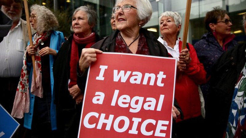 Mujeres protestando por el derecho al aborto