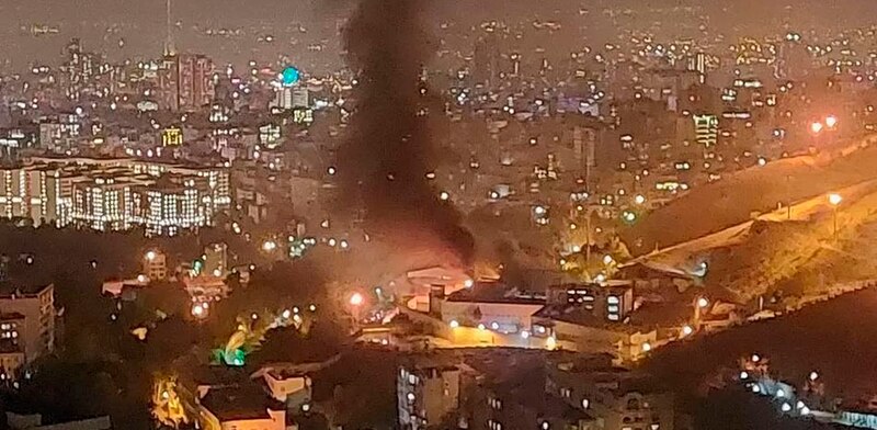 Incendio en un edificio en la ciudad de Teherán, Irán