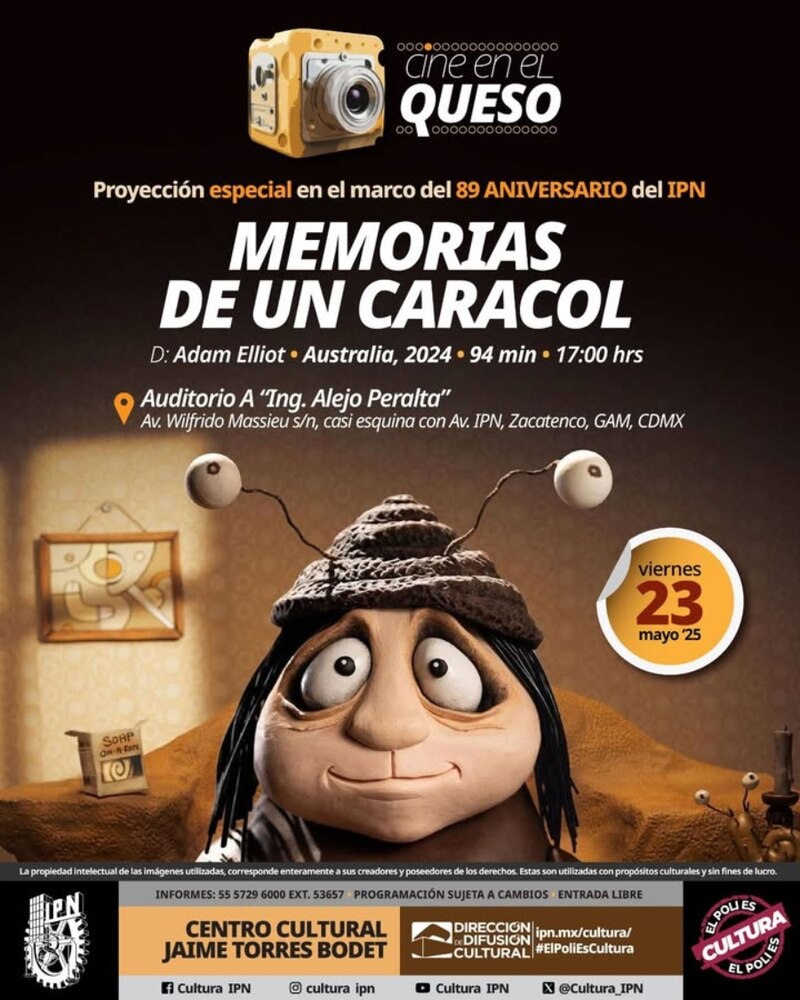 Flyer de la proyección "Memorias de un caracol"