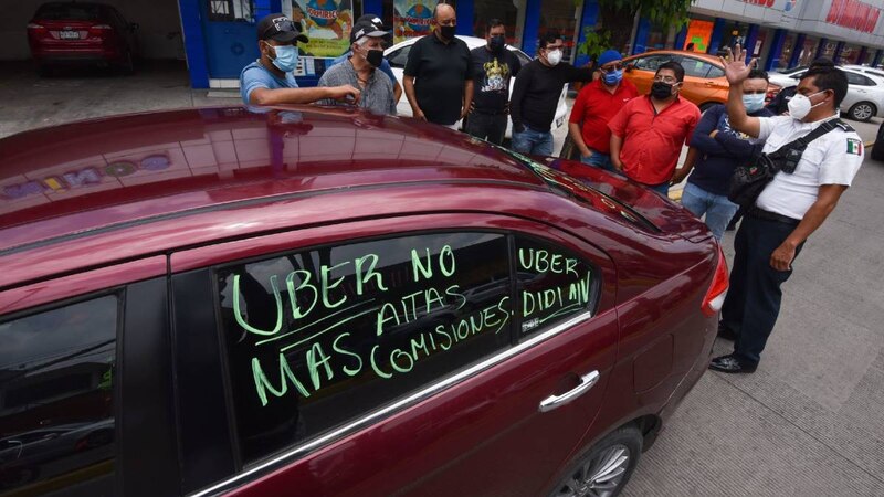 Taxistas protestan contra Uber en la Ciudad de México