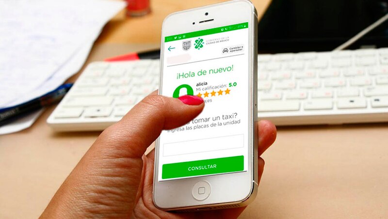 Aplicación para solicitar taxis en la Ciudad de México.