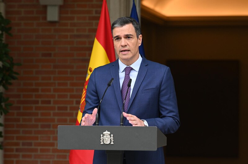 El presidente del Gobierno, Pedro Sánchez, comparece ante los medios de comunicación