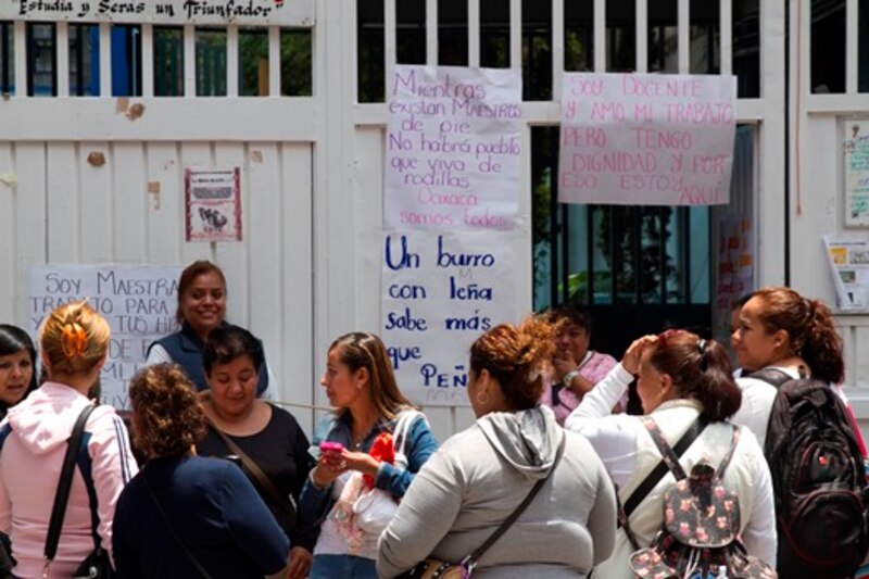Protesta de maestras en Oaxaca