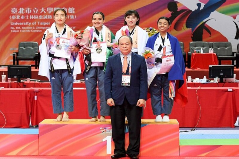 Podio del Campeonato Mundial de Taekwondo 2023